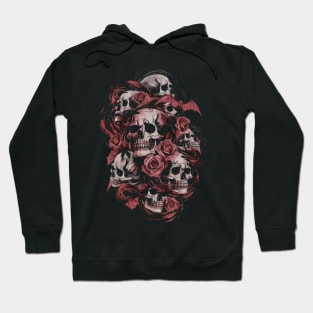 Skulls, Bats And Roses Hoodie